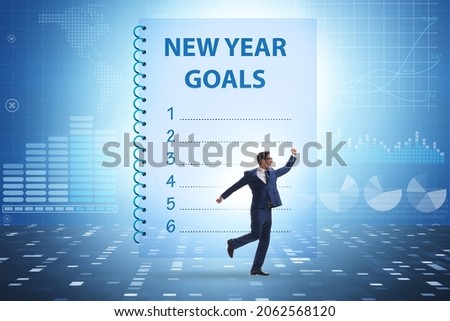 Businessman in new year resolution concept