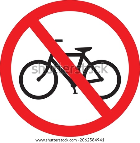 Color image of a traffic sign prohibiting bicycles from passing