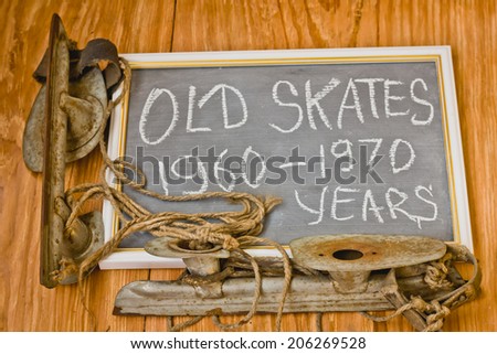 Old skates 1960-1970 years concept