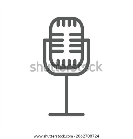 Microphone Electronic Devices Simple Line Vector Icon