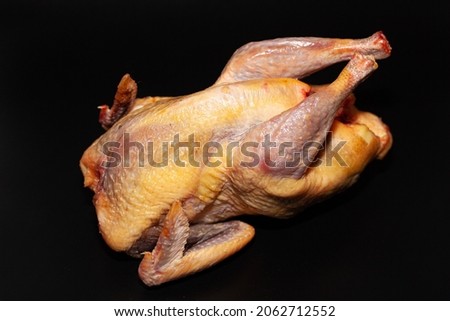 Guinea fowl meat with greens and spices. Organic delicious guinea fowl meat Royalty-Free Stock Photo #2062712552