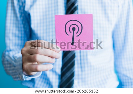 Wireless Network Symbol in hand
