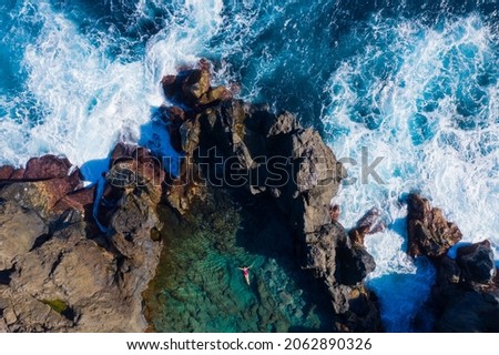 Rock pool tourist destination of tenerife canary islands. highlight Royalty-Free Stock Photo #2062890326