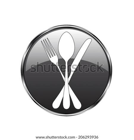 fork spoon knife  - vector button