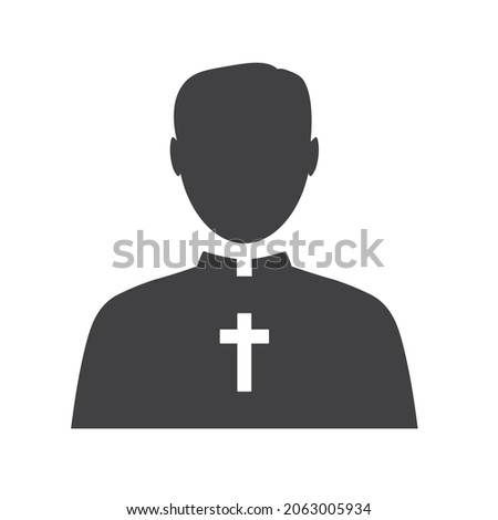 catholic priest with cross icon- vector illustration Royalty-Free Stock Photo #2063005934