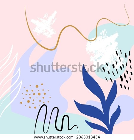 Abstract Floral Background. Vector Illustration of Modern Objects.