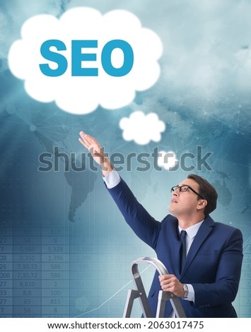 Businessman in SEO search engine optimization concept