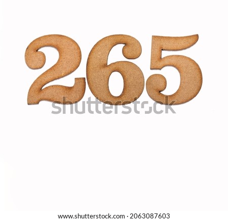 Number 265 - Piece of wood isolated on white background