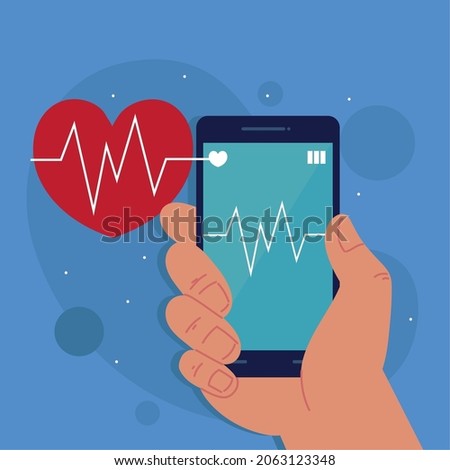 smartphone showing heartbeat rate monitoring