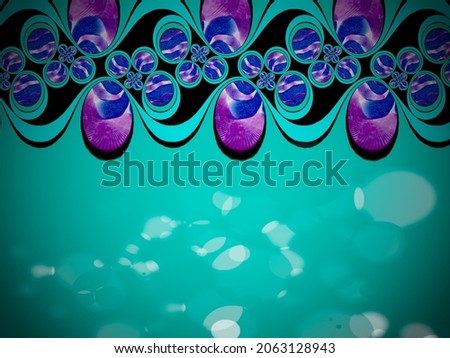 A hand drawing pattern made of turquoise purple and blue with shadow and spotlight