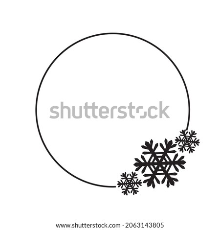 Snowflakes frame , white background, Christmas design collection. Vector illustration, merry christmas flake framework Festive drawing.