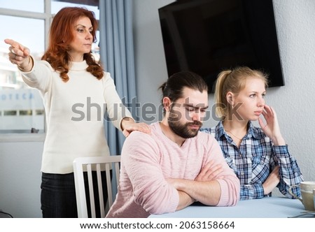Bad domestic quarrel between family members at home. High quality photo Royalty-Free Stock Photo #2063158664