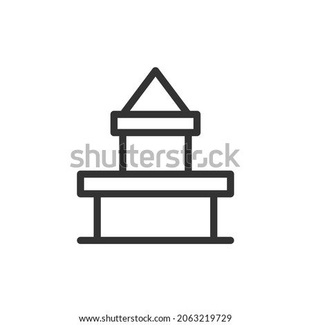 Vector castle line icon. Symbol in trendy outline style. Vector illustration isolated on a white background. 