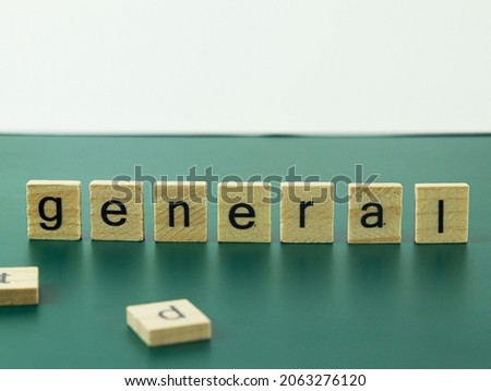 General Wooden Cube Word With Background