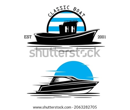 Vector boat design logo collection collection