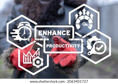 Industrial concept of enhance productivity. Efficiency and productive work.
