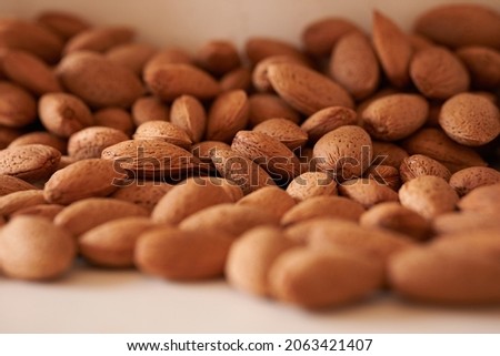 Healthy almond background copy space     