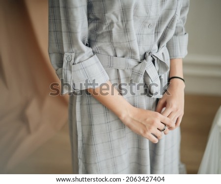 Tunics dress detail color gray ash. Royalty-Free Stock Photo #2063427404