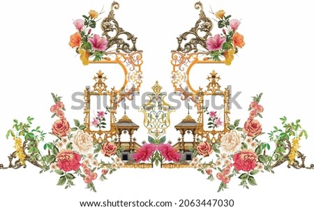 textile floral motifs illustration shirt design multi flowers