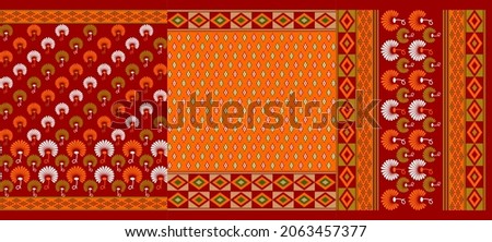 Multi Type Of Geometrical Patterns Printed Textile Designs For Sari, Dress, Scarf. Hankie, Tiles, And Multi Used.