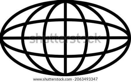 Globe Icon. World symbol. Oval globe. Icon world. Globe symbol