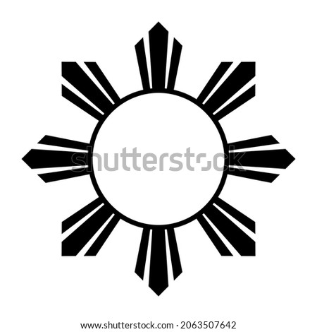Philippine sun outline icon. Clipart image isolated on white background