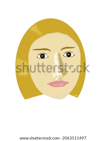 A beautiful face of a women on white background
