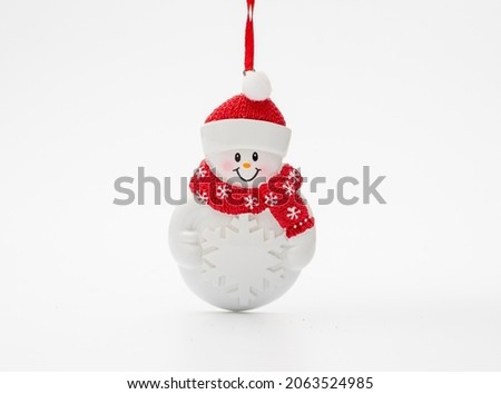 Snowman. Personalized Christmas Ornaments with white background