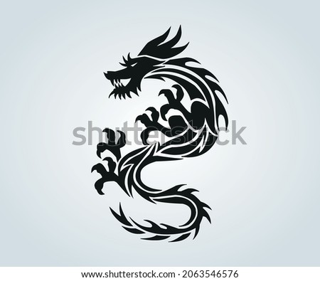 Abstract tribal of a dragon for illustration