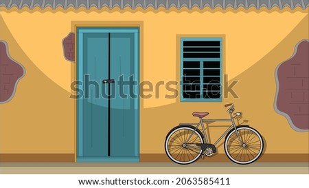 Illustration of Village house vector art Royalty-Free Stock Photo #2063585411
