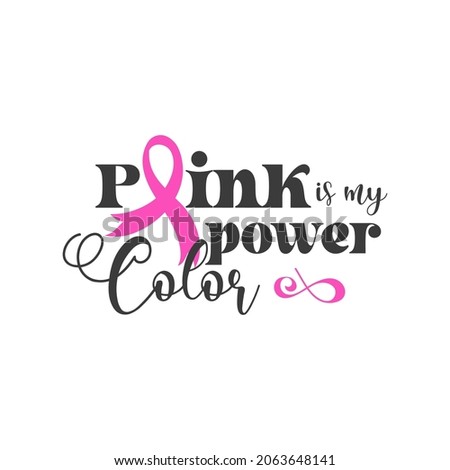 Stop cancer. Fight cancer. Motivation lettering. Pink ribbon illustration vector