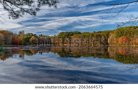 Railroad Pond in the Fall in MA