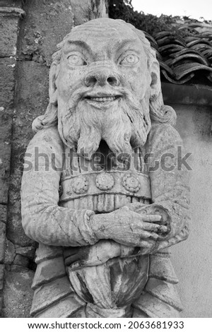 Italy, Sicily, Bagheria (Palermo), Villa Palagonia (1715 aC), monster statue