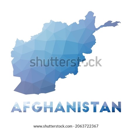 Low poly map of Afghanistan. Geometric illustration of the country. Afghanistan polygonal map. Technology, internet, network concept. Vector illustration.