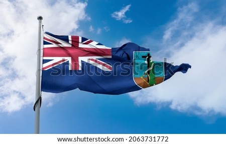 Montserrat flag - realistic waving fabric flag