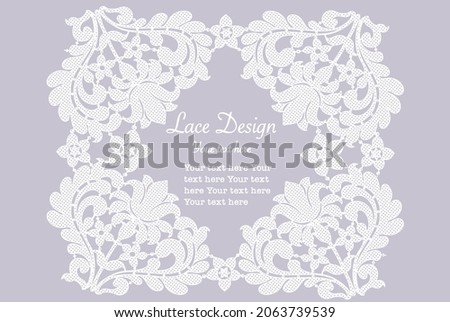Decorative lace frame. Design template. Vector illustration.