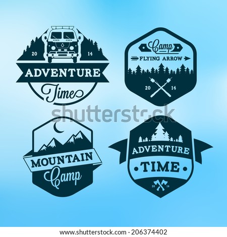 Set of badges and emblems for adventure time.