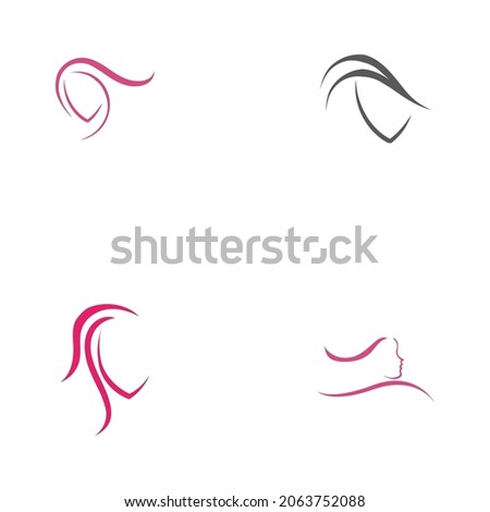 set of beauty haircut salon logo vector illustration design