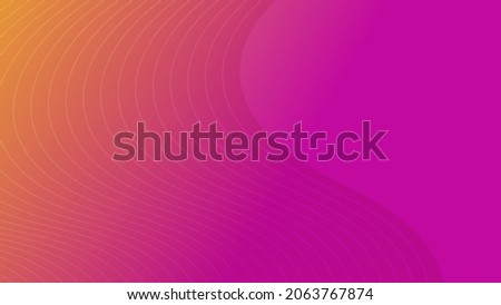 Modern colorful gradient background with wave lines. Pink geometric abstract presentation backdrop. Vector illustration