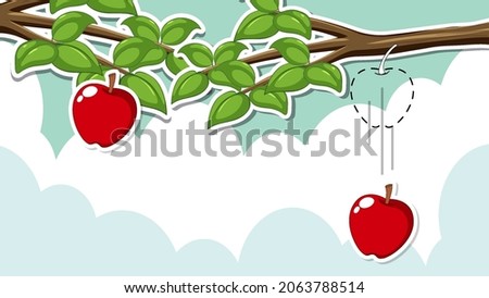 Thumbnail design with falling apple for gravity experiment illustration