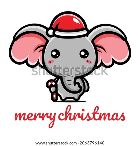 cute elephant is celebrating christmas