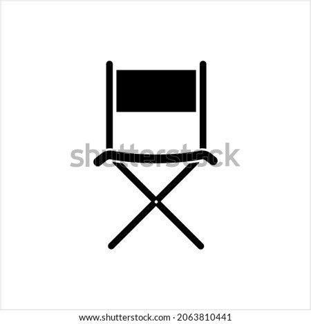 Folding Chair Icon, Leg Folding Furniture Icon Vector Art Illustration