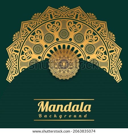 Luxury mandala background with golden arabesque pattern Golden arabesque arabas style for Islamic Ramadan Style Decorative mandala. Ornamental floral art Design, Cover, Poster, Flyer 