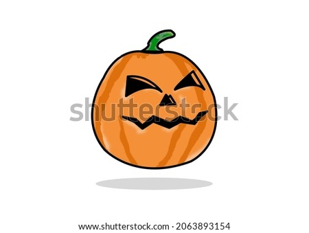 
pumpkin fruit for halloween day celebration icon. simple flat vector drawing