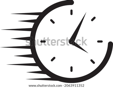 Fast delivery icon with timer. Fast stopwatch line icon. Fast delivery shipping service sign. Speed clock symbol urgency, deadline, time management, competition sign, stock vector