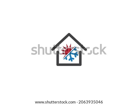 Creative Heating and Cooling Logo Design Symbol Graphic Template 