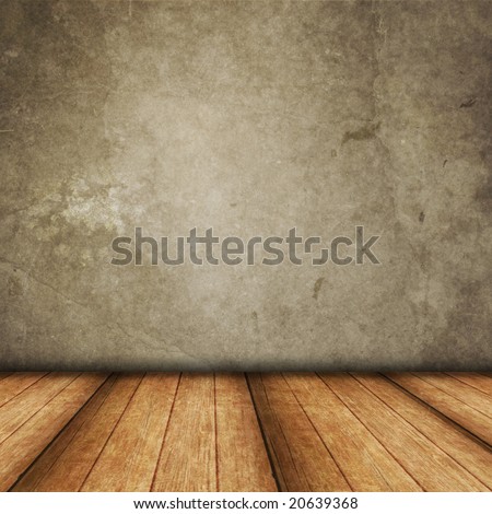Dimensional Room with a Grey Wall and Wood Floor