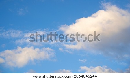 Beautiful blue sky background, white clouds.