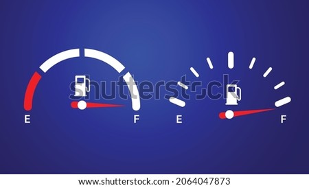 Fuel gauge indicator. Gas tank. Full fuel gauge icon set  Royalty-Free Stock Photo #2064047873