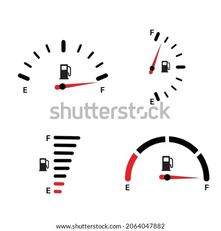 Fuel gauge indicator. Gas tank. Full fuel gauge icon set  Royalty-Free Stock Photo #2064047882
